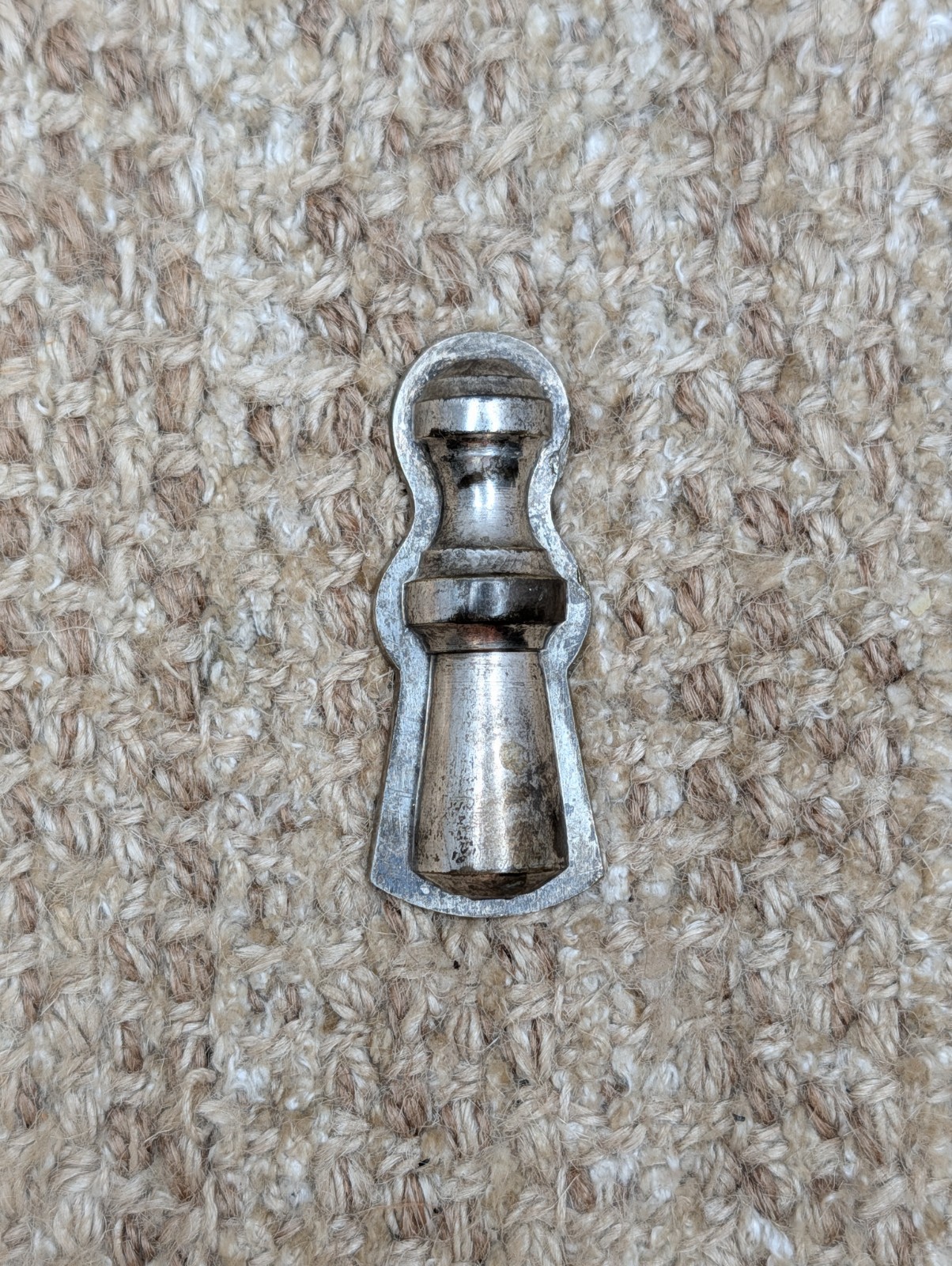 Antique Nickel Plated Brass Key Hole Cover Escutcheon With Swinging Cover