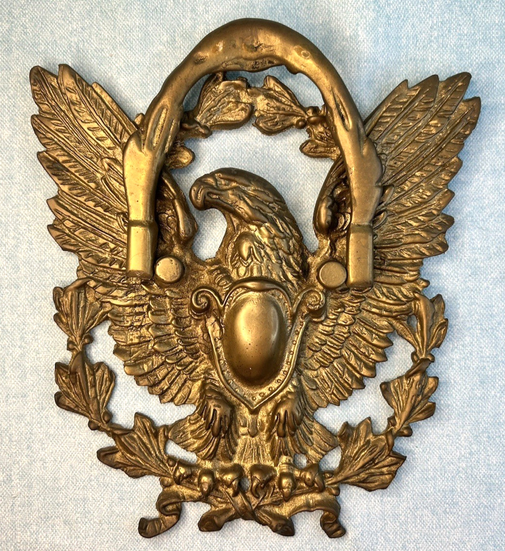 American Eagle Door Knocker Large 9″x9″ Vintage Brass Tone