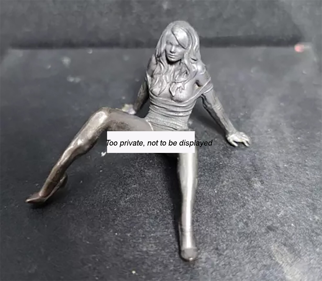 Black Solid Copper Temptation Girl Statue Art Beauty Open Legs Body Decor