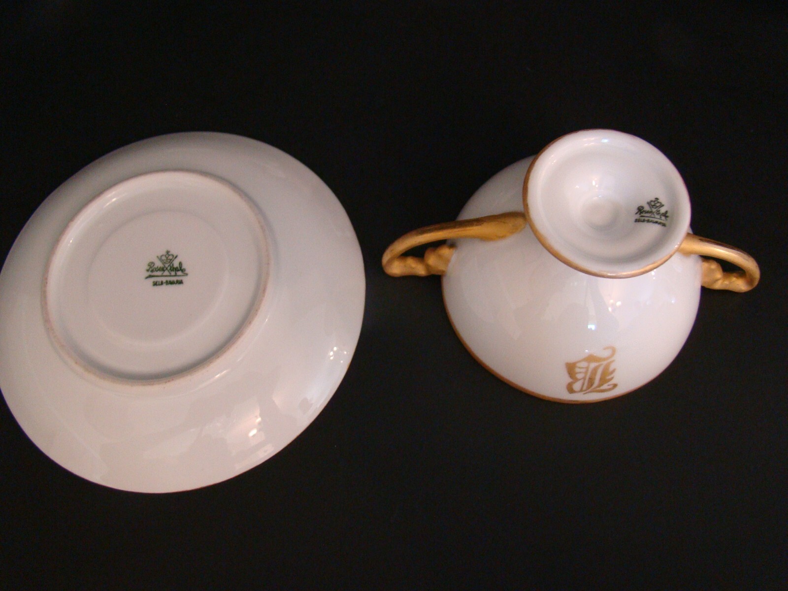 4 Hand Painted Rosenthal Consomme Cups/Saucers ca. 1914-15 “B” Monogram