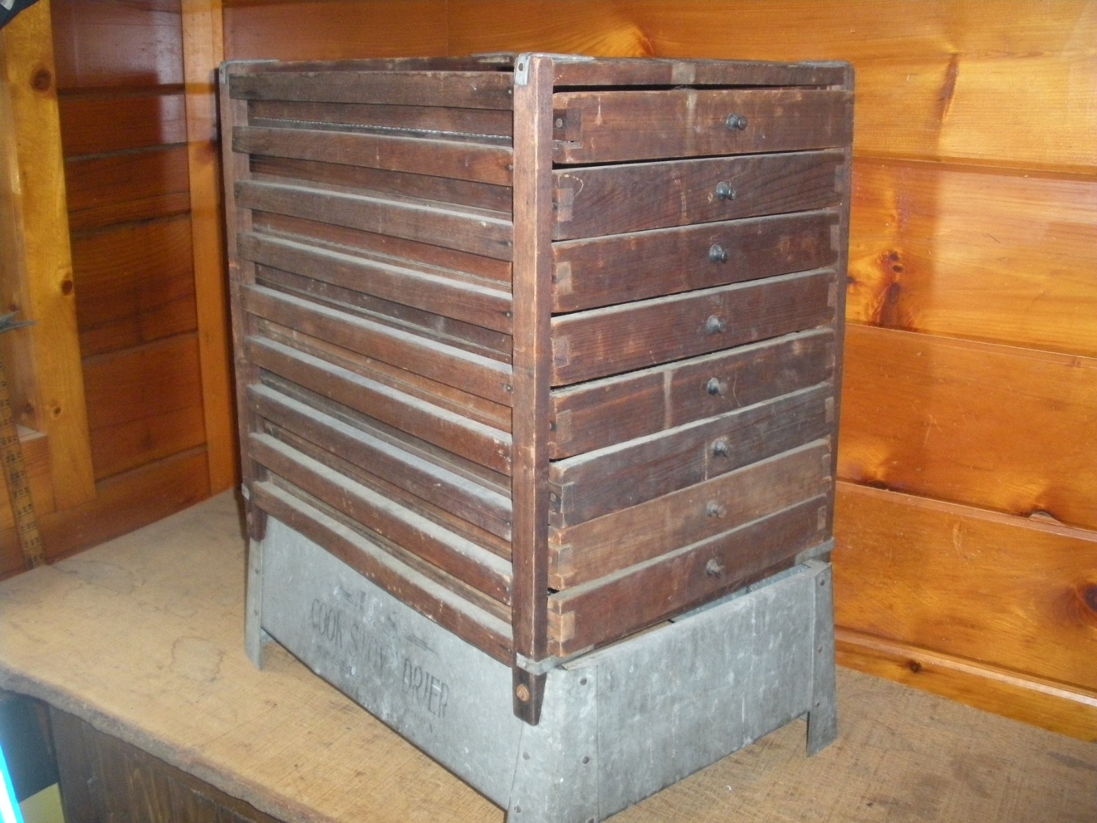 Vintage Wood and Tin U.S. Cook Stove Drier, E.B Fahrney, Waynesboro PA.
