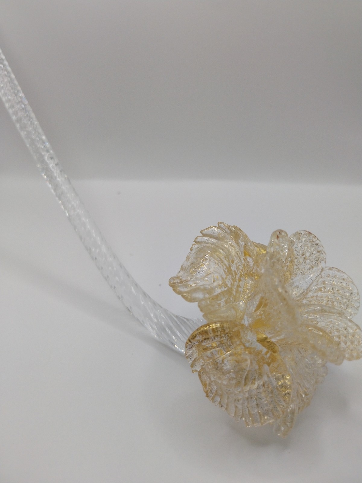 Murano gold glass flower stem piece Venetian glass chandelier piece