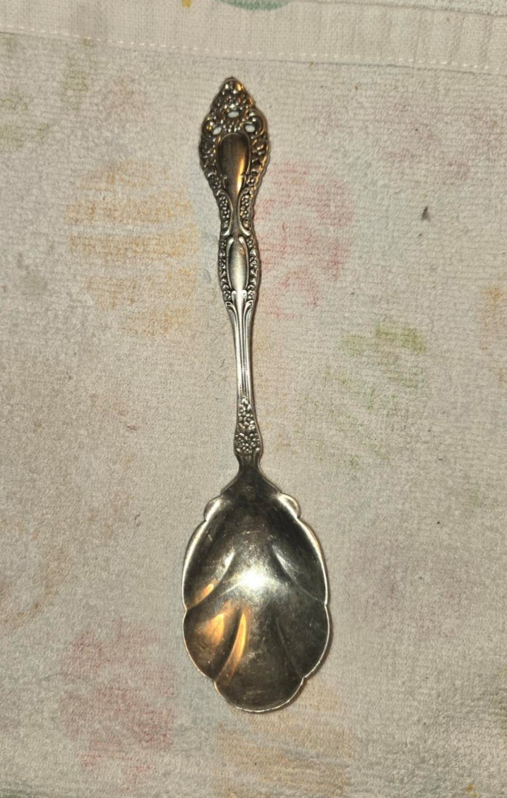 VINTAGE SHELL SUGAR SPOON 1881 ROGERS VICTORIAN CLASSIC PATTERN BY ONEIDA