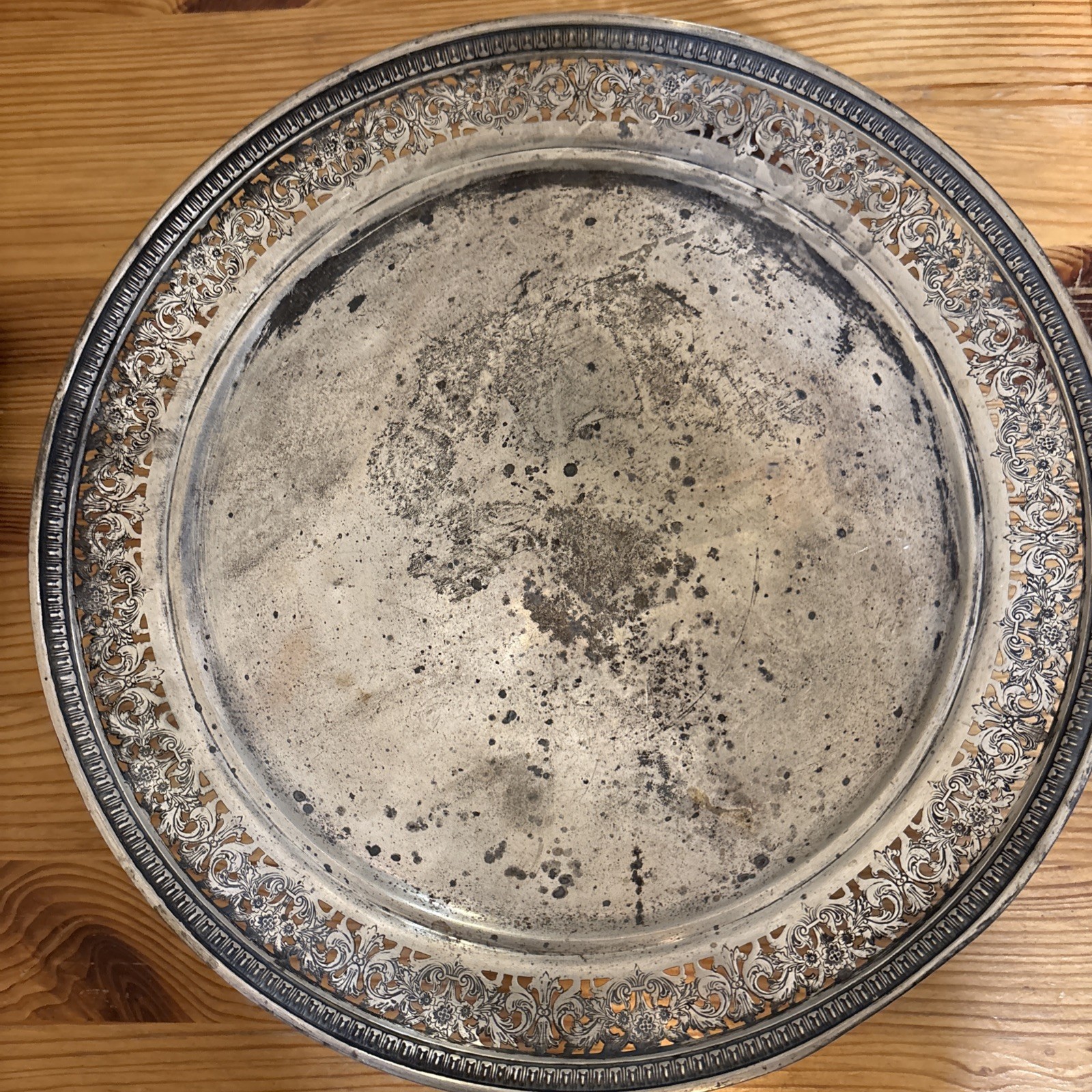 Vintage Sterling Silver Platter 10” Diameter 261g Marked International Sterling