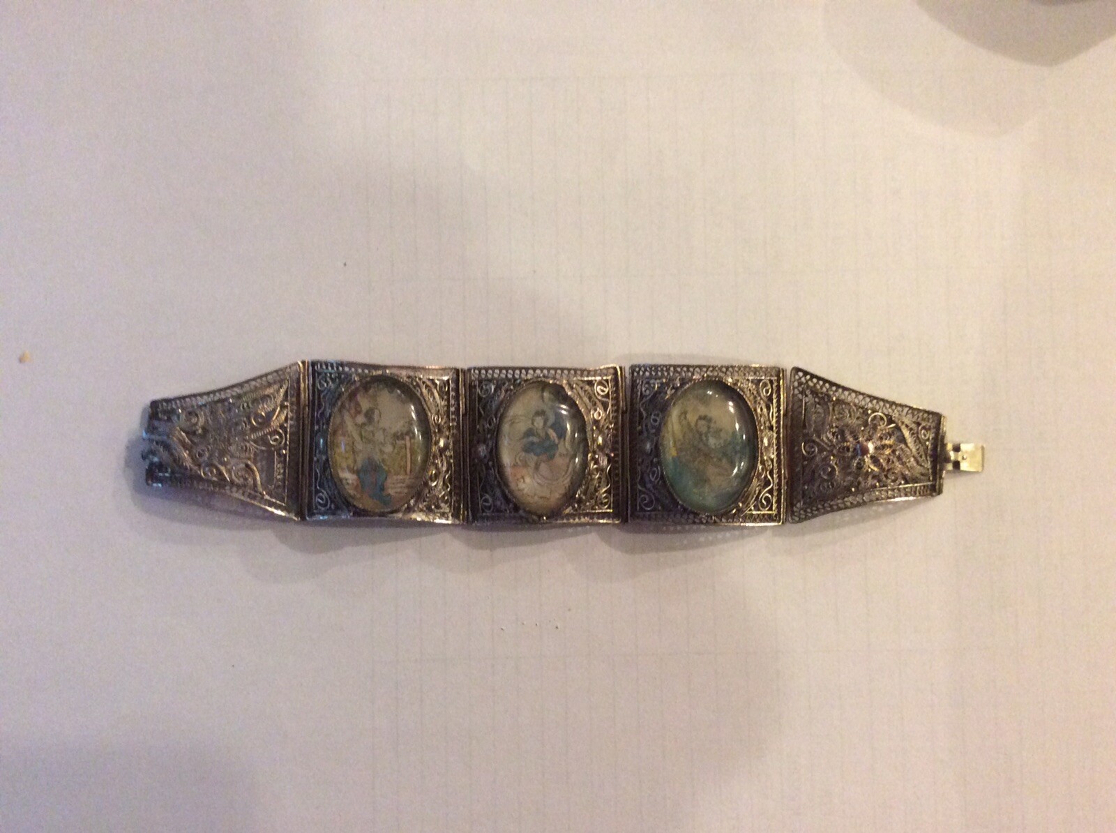 Antique / Vintage Chinese Filigree Women’s Bracelet 6.5 Inches