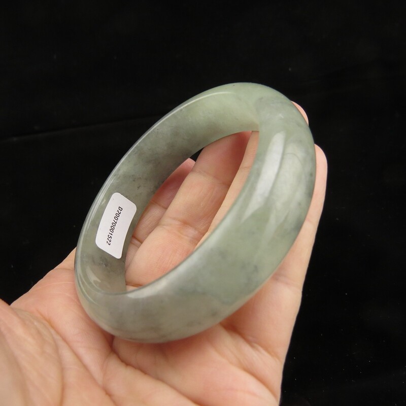 57mm Certified Grade “A” Natural Green Jadeite Jade Gems Bangle Bracelet V007