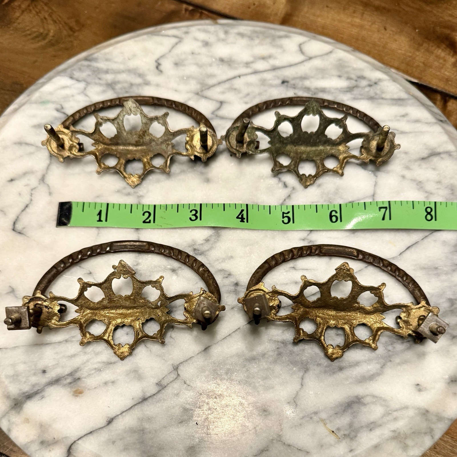SETof4 Antique Ornate Brass Hardware French Provincial Victorian Drawer Pull 3″