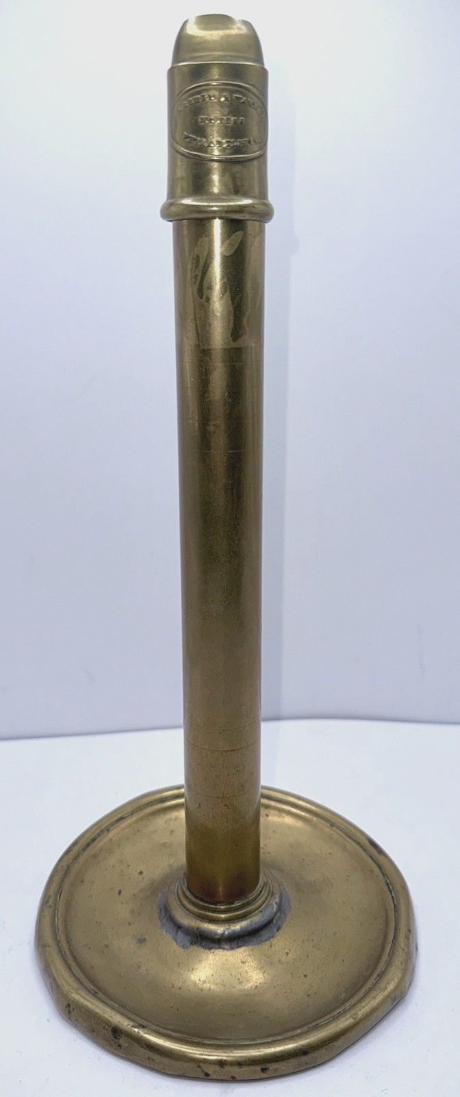 Archer & Warner Philadelphia Spring-Loaded Candlestick Brass, Drip Catcher Base