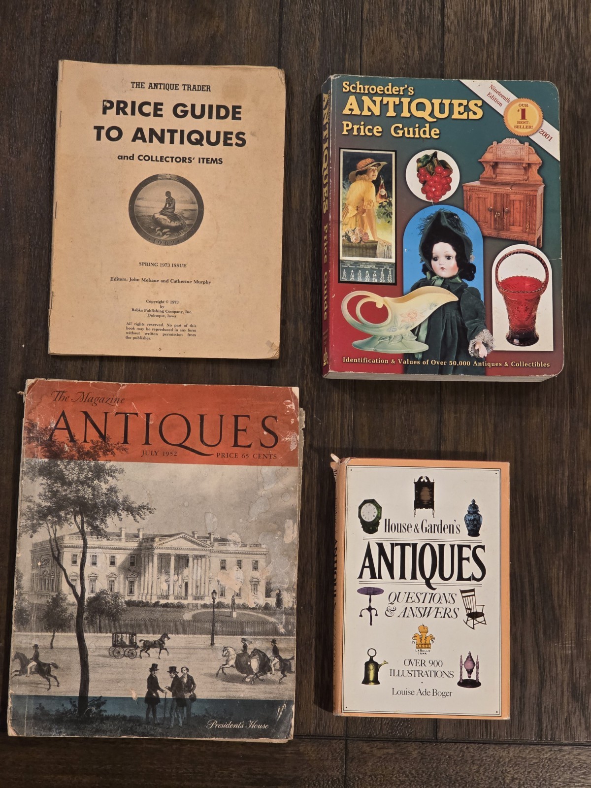 Antiques Price Guide & Magazine Lot Mixed Years – Reference Books (Visible Wear)