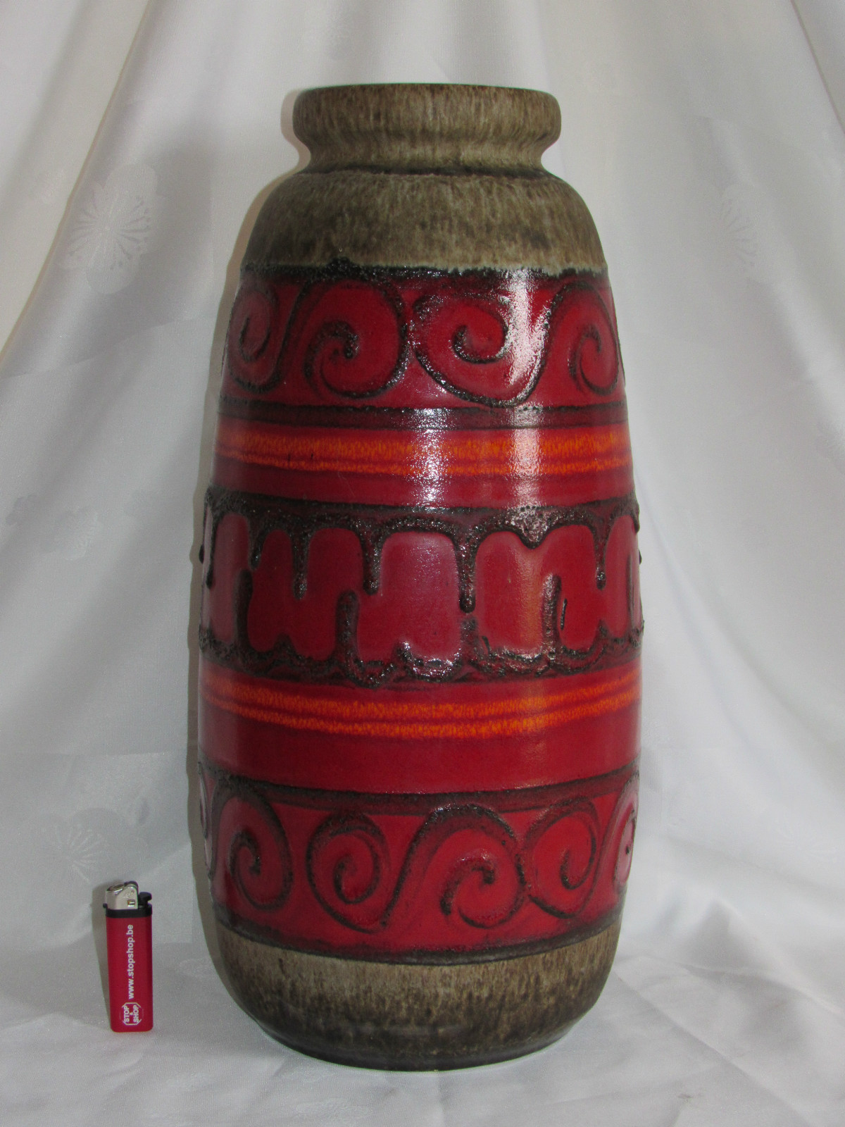 02C5 Antique Vase 70 ‘S Design 1970 Scheurich Keramik 284-47 W.Germany Fat Lava