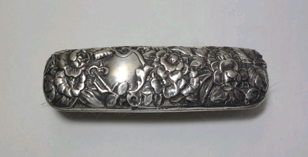 19th C. Gorham #212 REPOUSSE Sterling Silver Victorian Clothes Brush 5″ 73 Gram