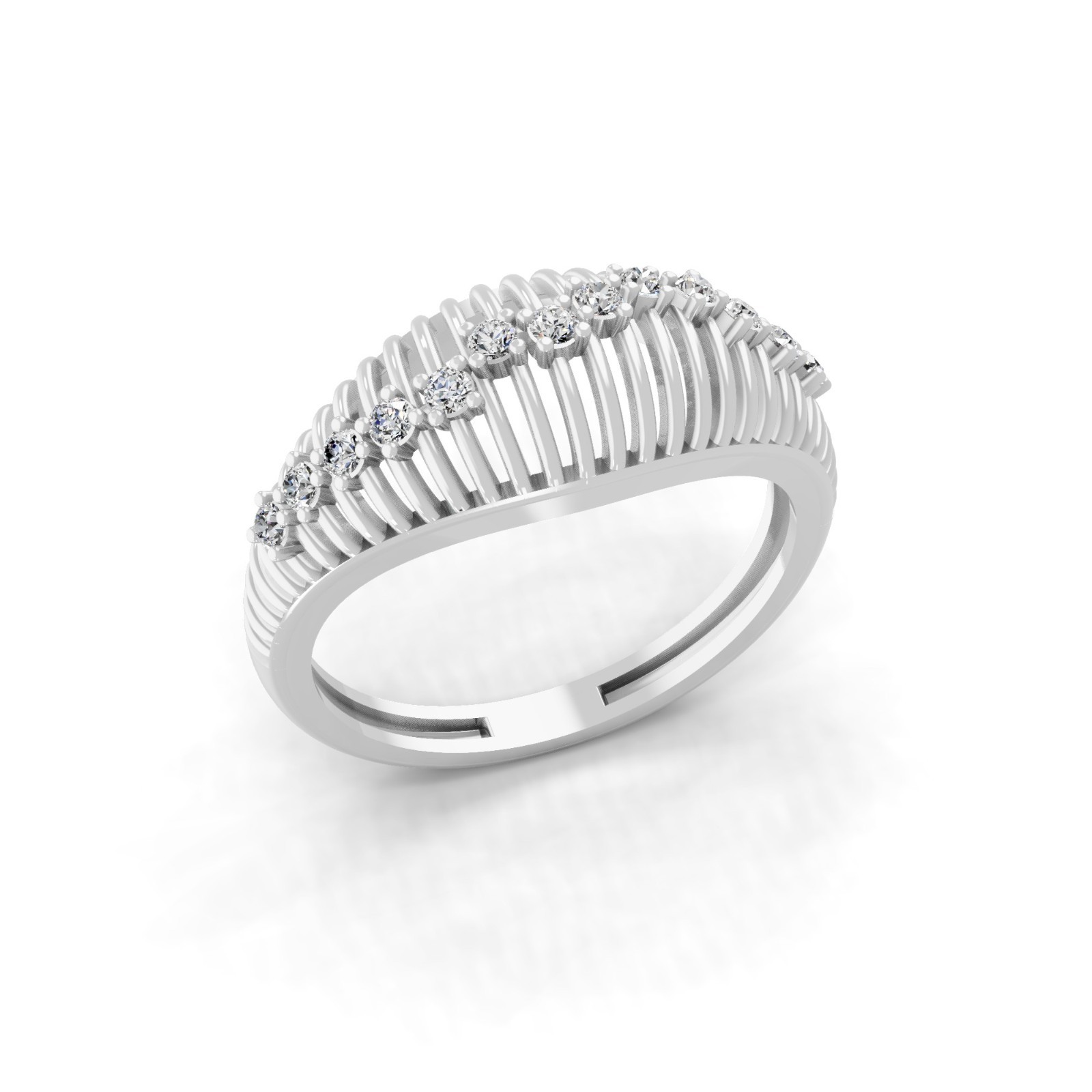 0.23 Ct Lab Grown Round Diamond Dome Ring 9K White Gold Easter Gift for Mother