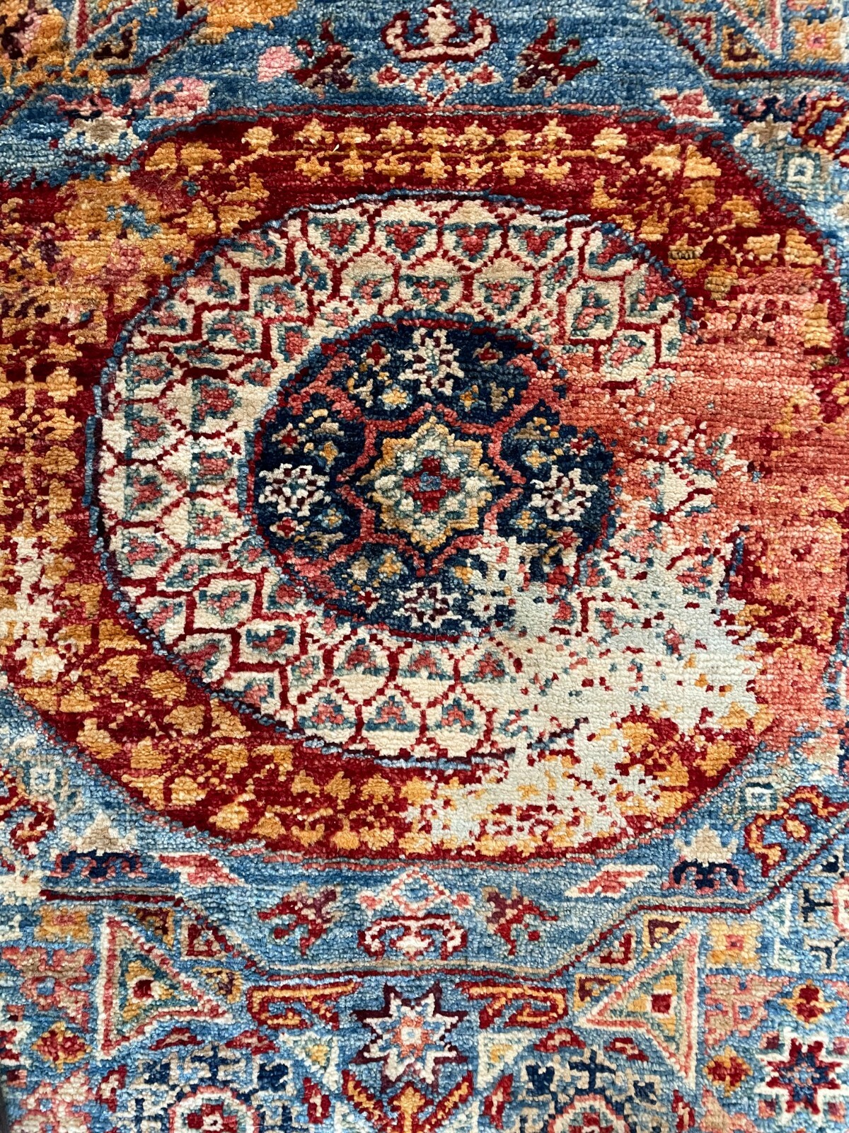 Indian rug hand knotted wool approx 72×46 inches