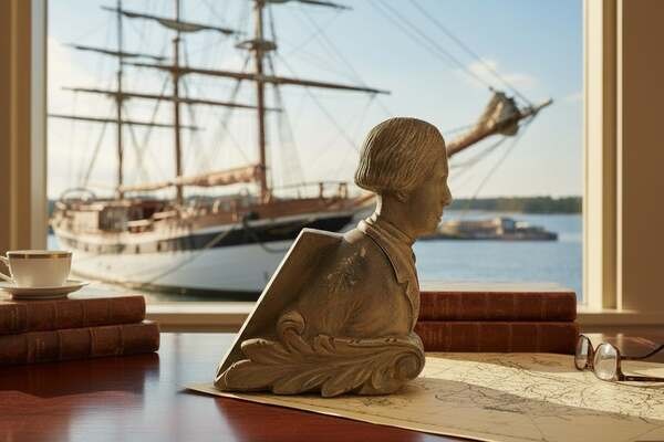Antique Maritime Ship Figurehead Replica Bust The Charles H. Lunt Vessel of 1859