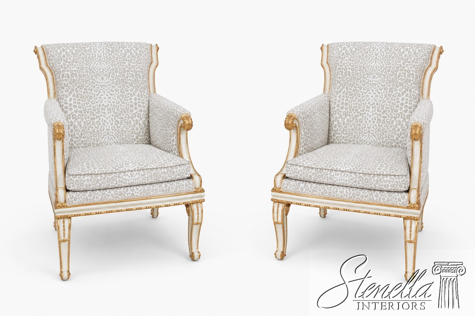 L72410: Pair Vintage French Louis XVI Newly Upholstered Lounge Chairs