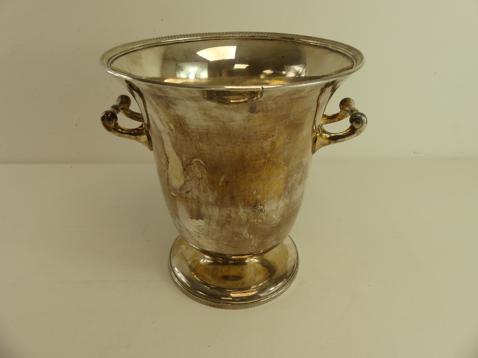 (ref288BB) Superb silver plated vintage Frank Cobb Champagne wine cooler