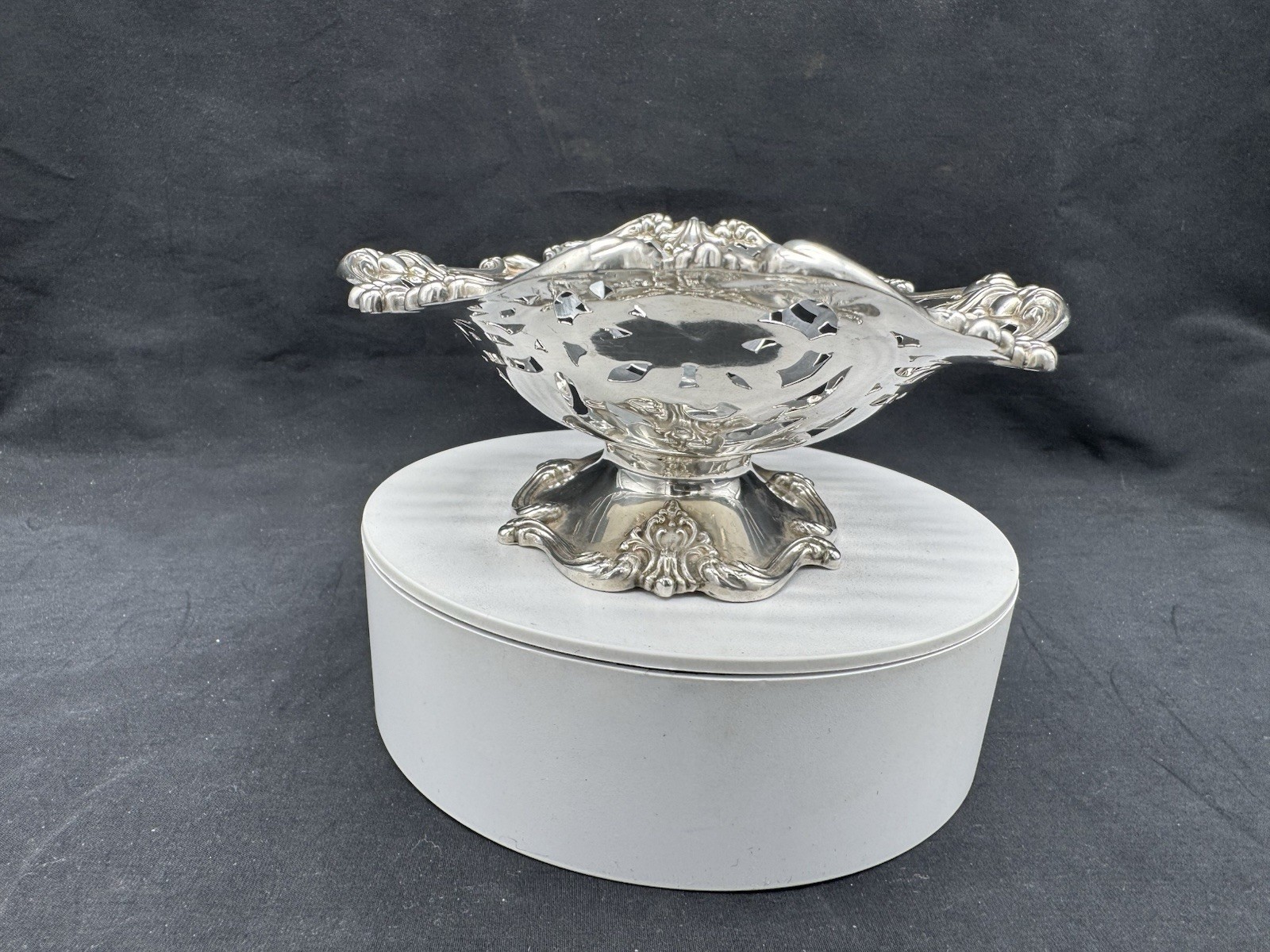 Antique Frank M. Whiting Sterling Silver Pierced Footed Bowl, 110 grams