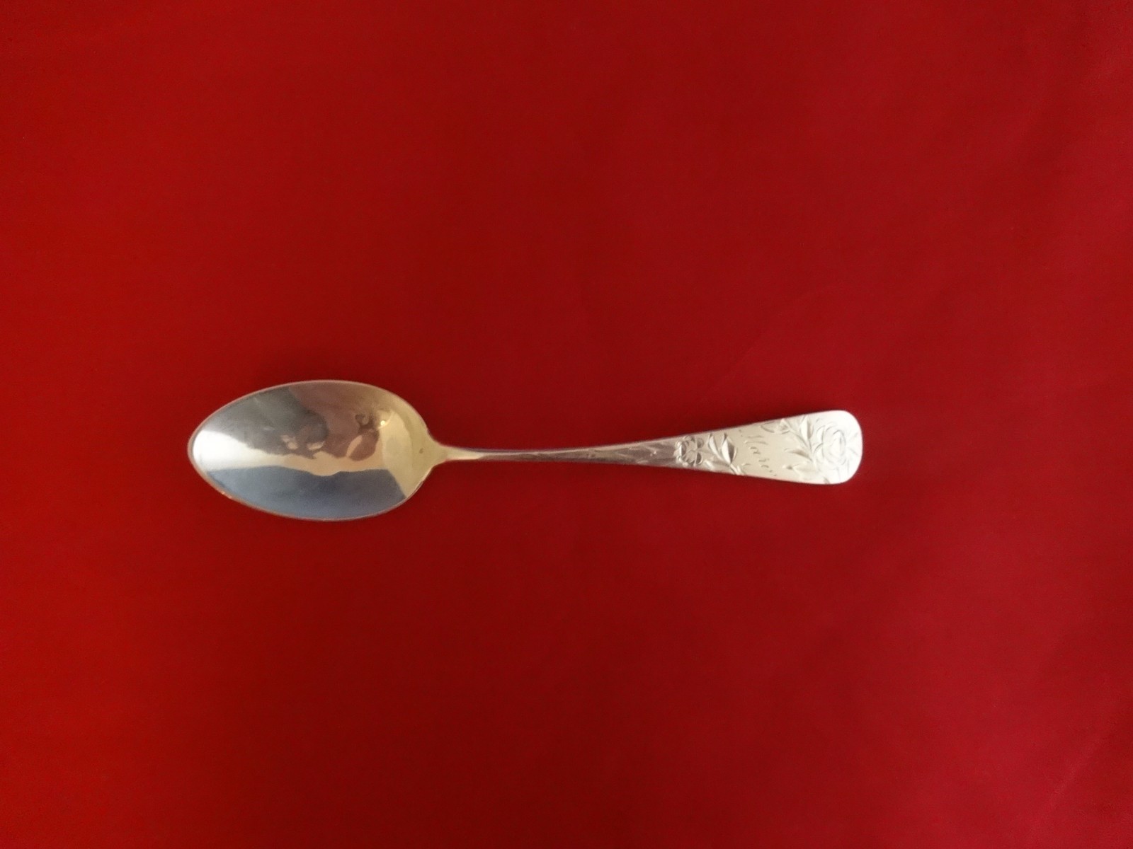 Joseph Seymour Engraved Sterling Silver Teaspoon 6″