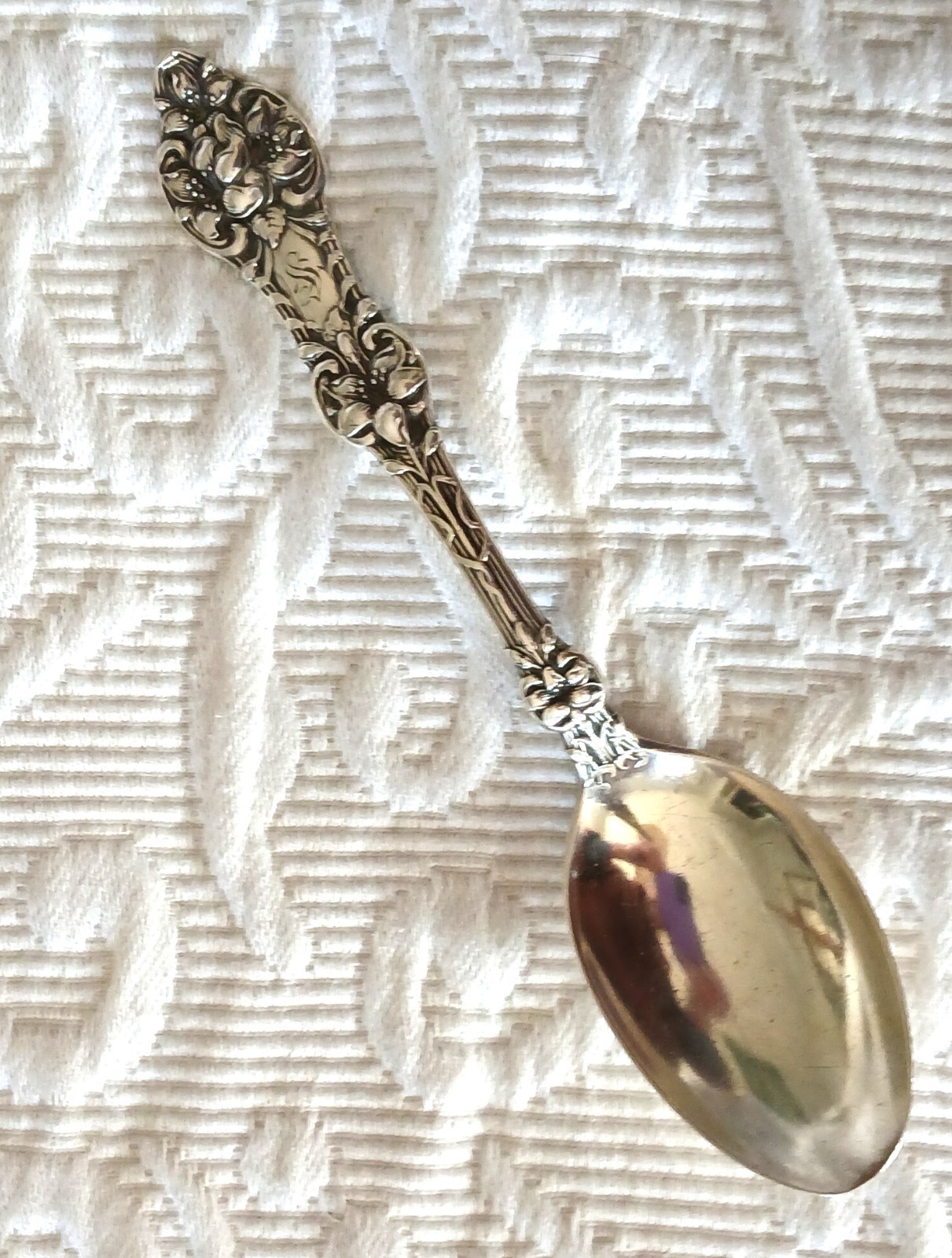 Antique Sterling ALVIN ORANGE BLOSSOM, OLD 1905 Teaspoon Mono FLORAL LOVELY! *S