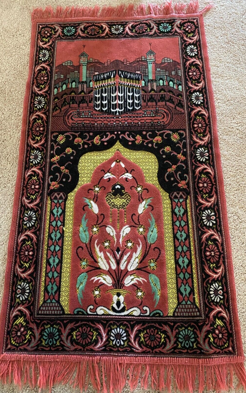 ANTIQUE SMALL ORIENTAL RUG 46′ x 26 1/2″ APPROX