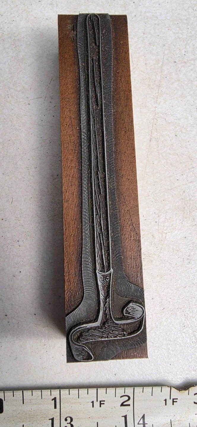 Vintage Letterpress Printing Block Prying Bar Hand Tool or Branding Iron? Unsure