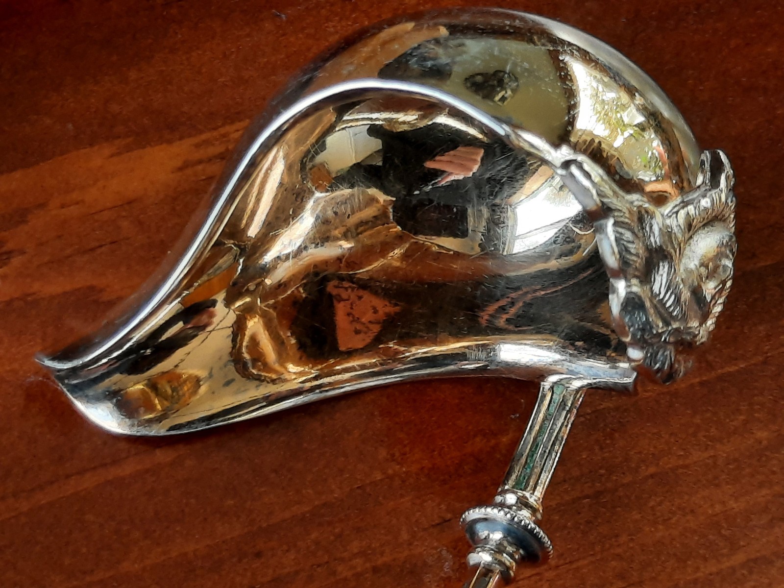 Sterling Silver George Sharp Ball End Medusa Spouted Ladle, Mono M