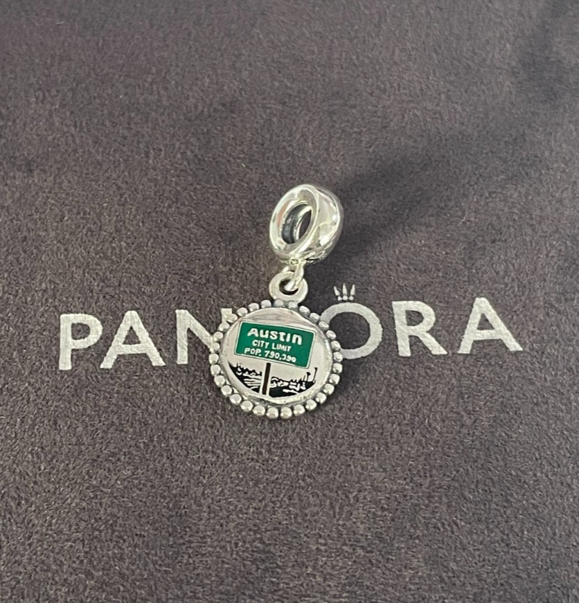 Pandora Austin City Charm Vintage Austin Texas Sign Charm Pop Charm