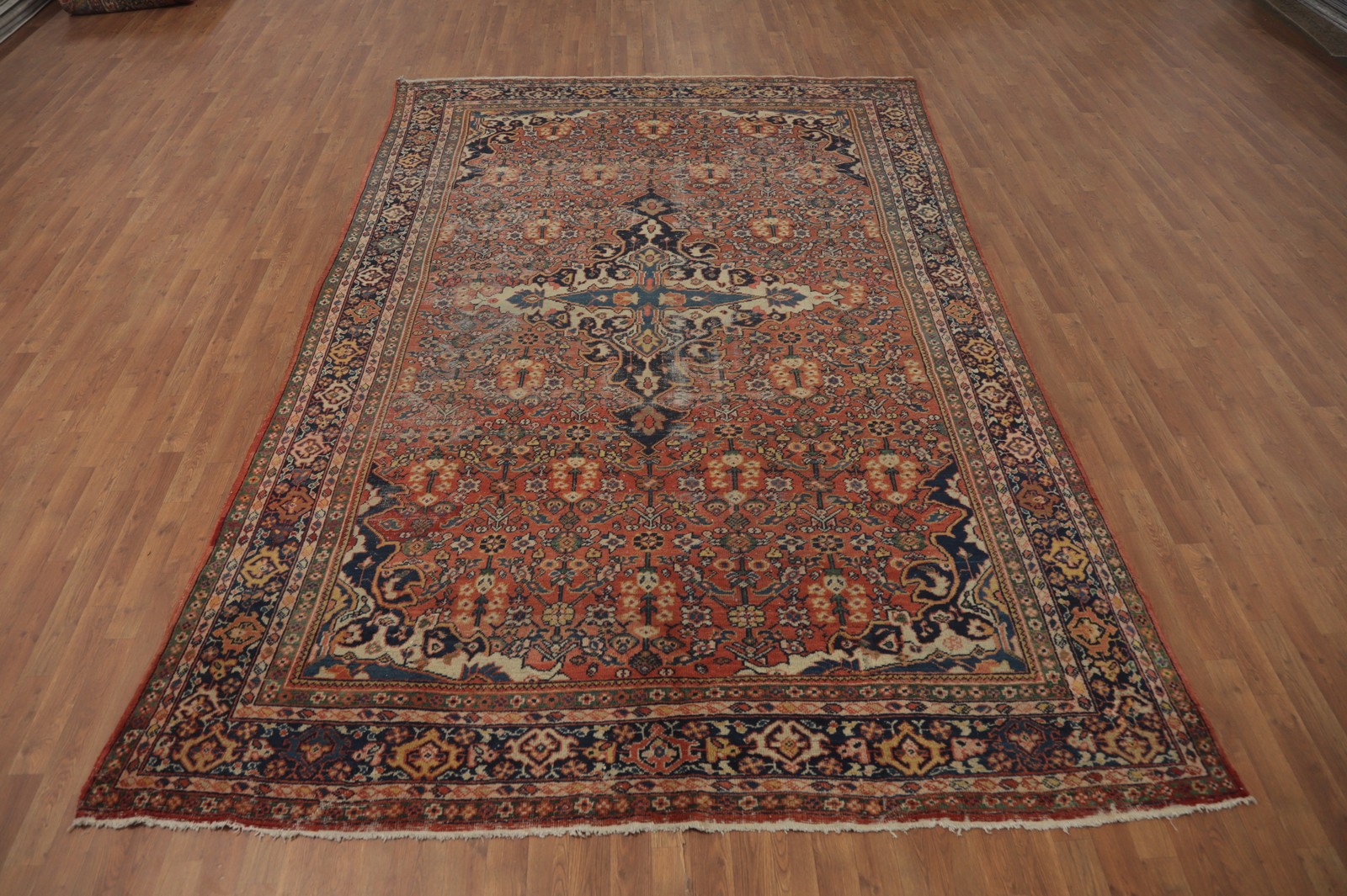 Pre-1900 Vegetable Dye Traditional Handmade Room Size Rug Antique Carpet 8×12