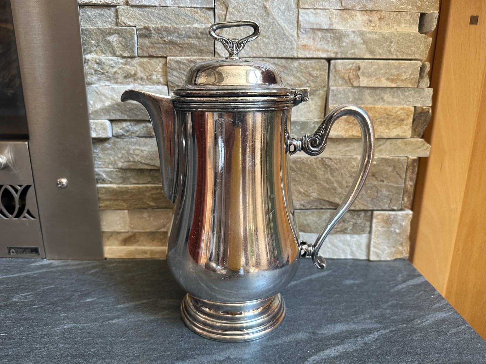 Sambonet Contour Luxury Teapot Italy Silver plated Coffee Pot