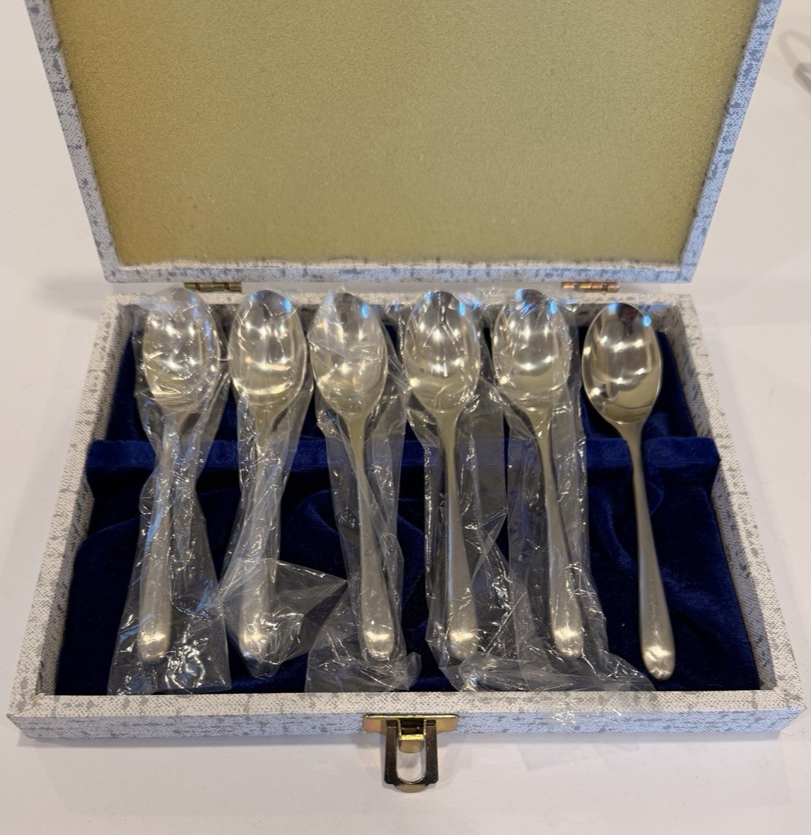 Vintage Daido Steel Silver Plate 6 Piece Tea Spoon Set