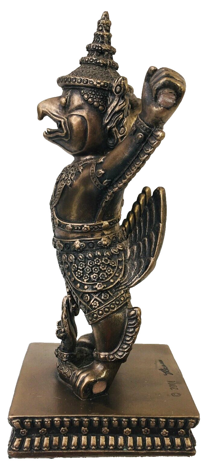 Veronese Bird Warrior Signed 2001 Conquer Snake Bronze Copper Figure 6″ READ