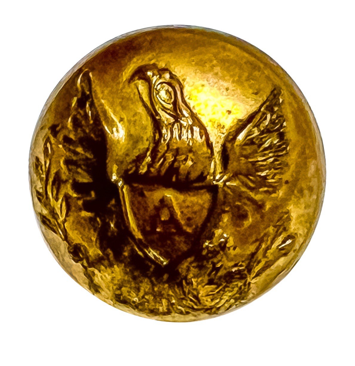 Antique Military Button USA Artillery Eagle Uniform Back Marked Stamped Vtg
