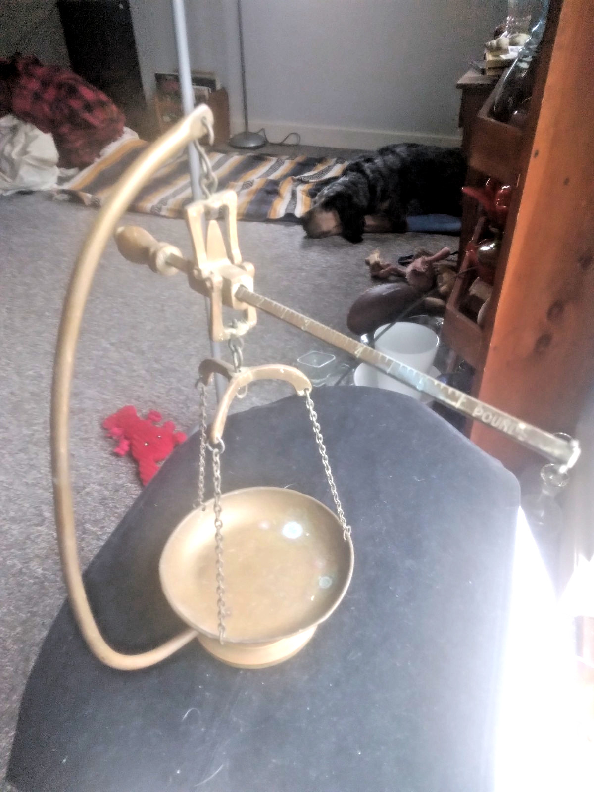 Antique Solid Brass Scale Large 15″ – Weighs Up To 6lbs