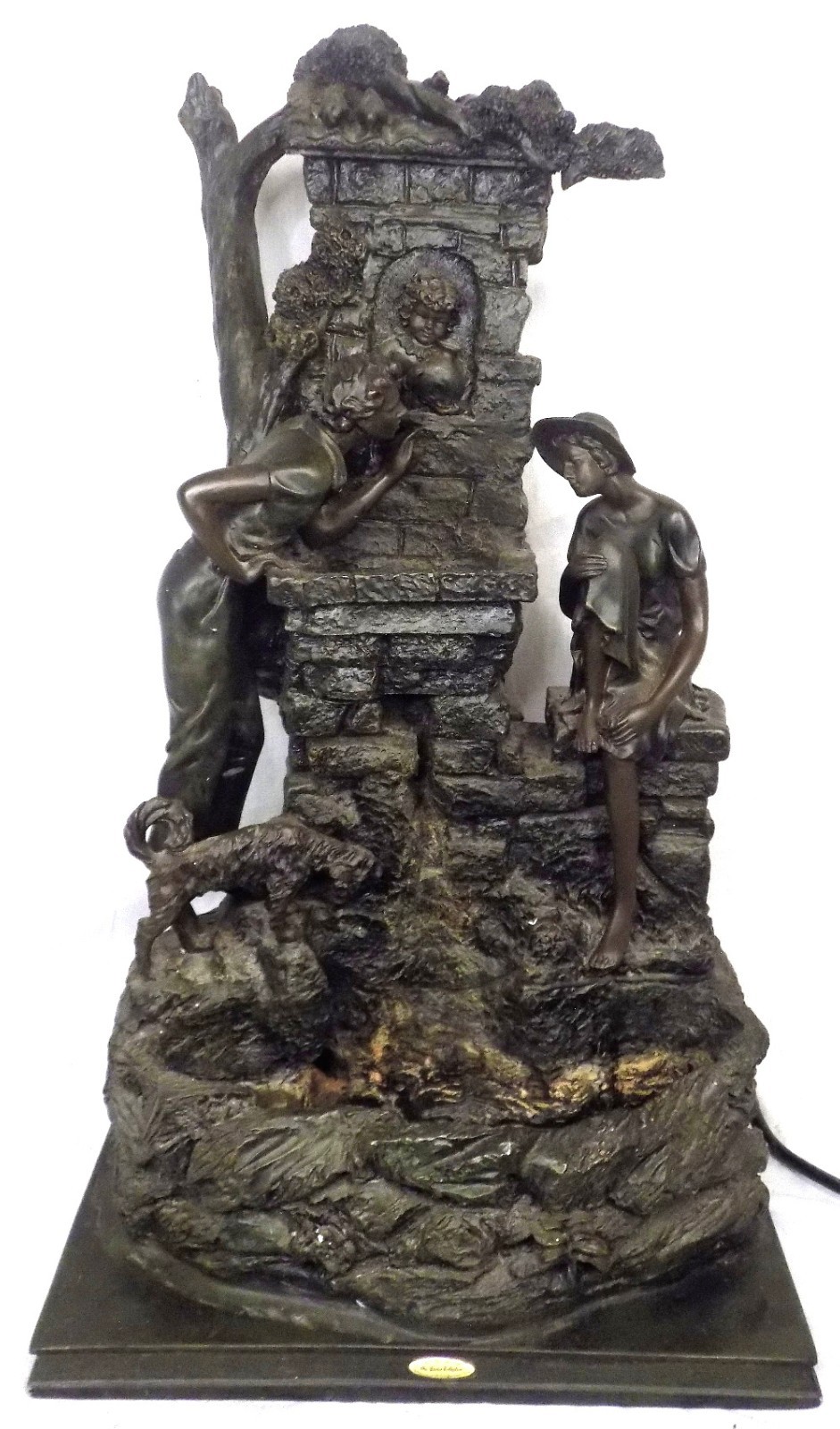 Magnificent ornate antique indoor cast metal water fountain