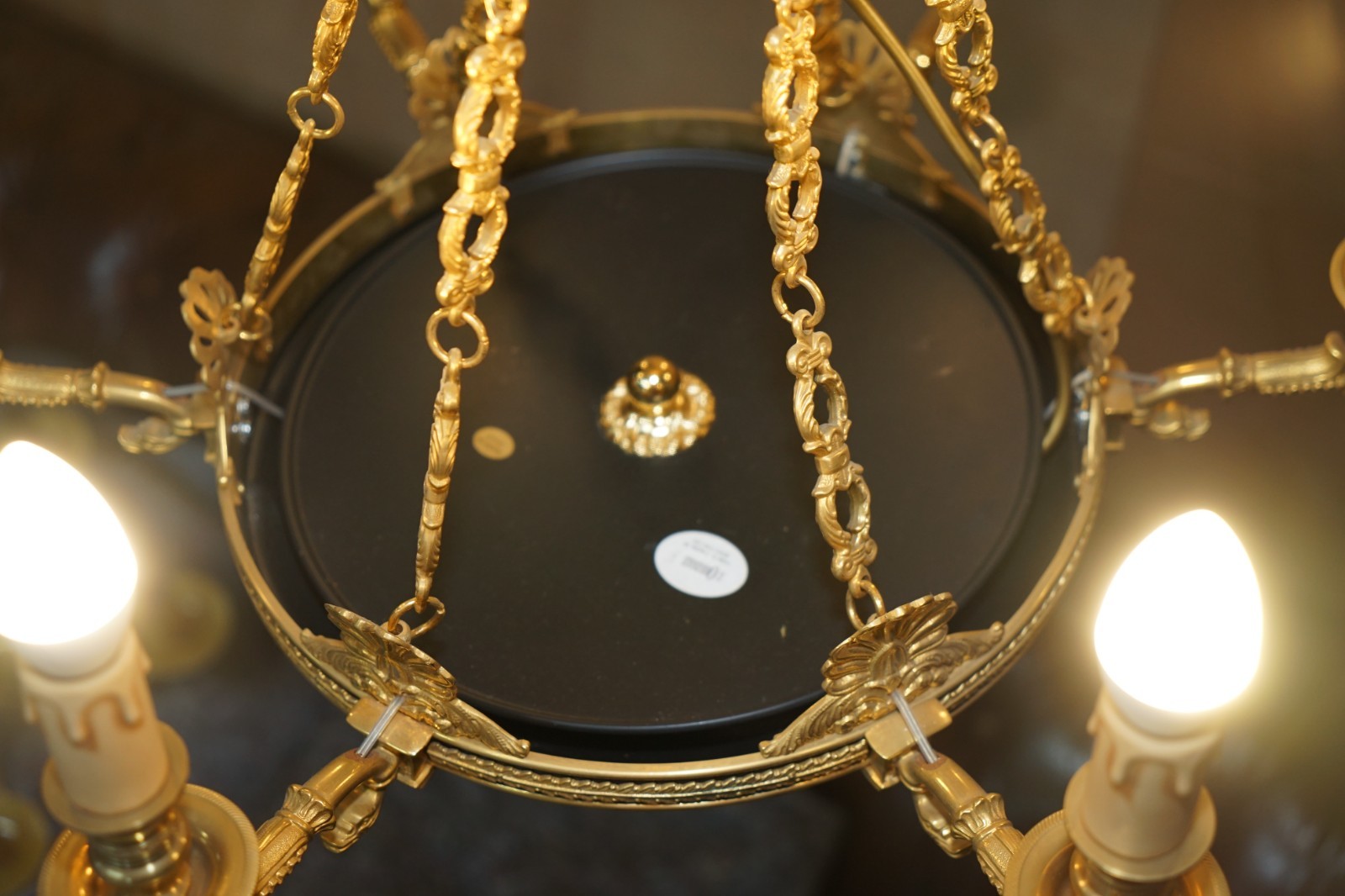 1 OF 4 RRP £3,995 L’ORIGINALE ITALY 24CT GOLD PLATED CANDLE BRONZE CHANDELIERS