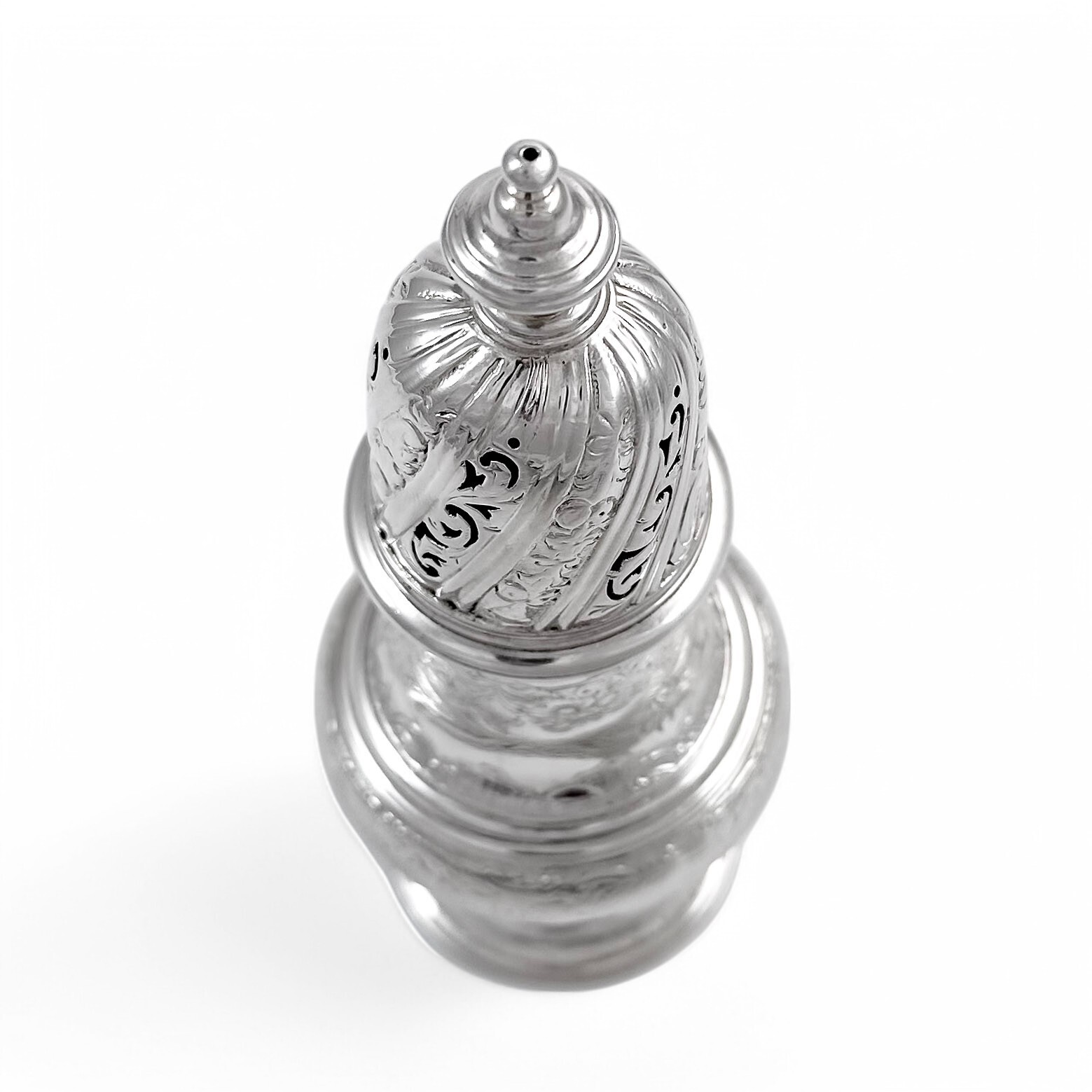 George II sterling silver pepper pot /sugar sifter / muffineer, Samuel Wood 1744