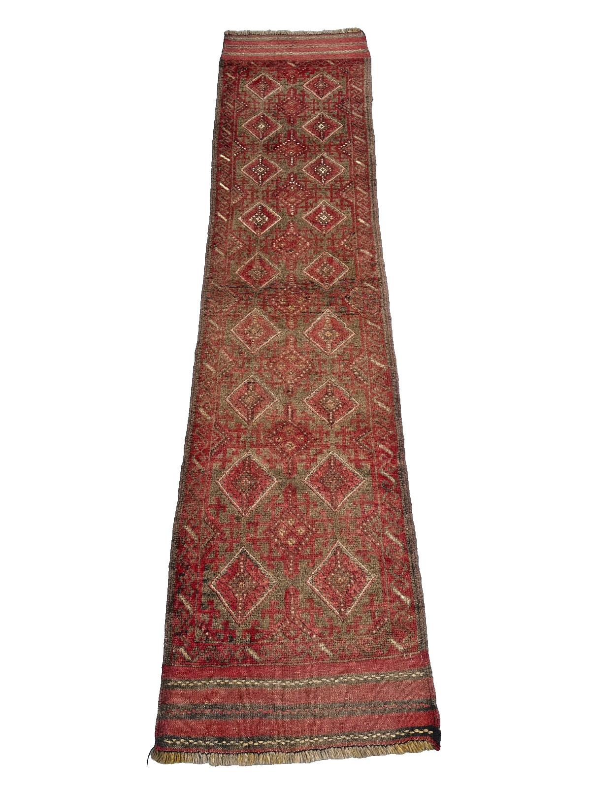 Vintage Oriental Afghan Runner Rug 1’11 x 8’6 Boho Home Decor Hallway Carpet