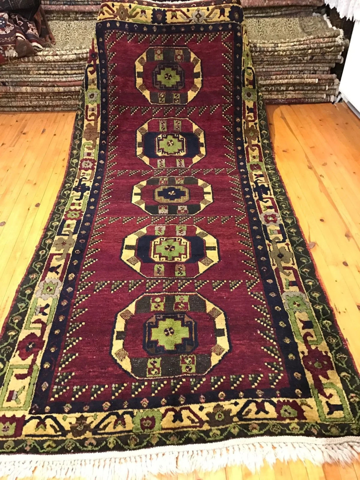 Genuine 1930-1950s Antique,Natural Dyes Dowry Rug Ihlara Valley Turkey 5x10ft