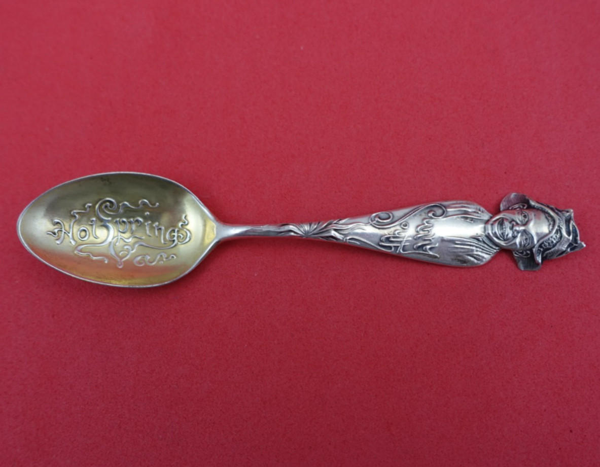 Sunny South by Shiebler Sterling Souvenir Spoon GW “Hot Springs VA” 4 1/4″