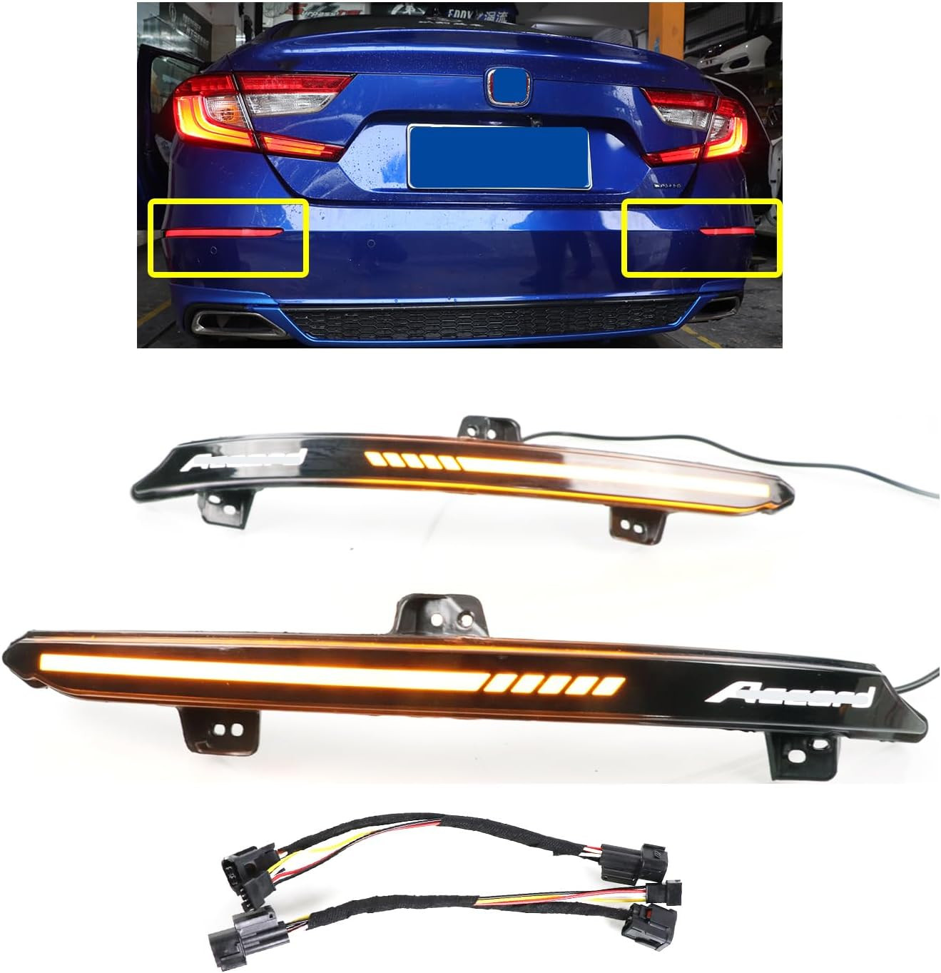 Compatible with Honda Accord 10Th 2018 2019 2020 2021 2022 Smoke Lens LED Rear B