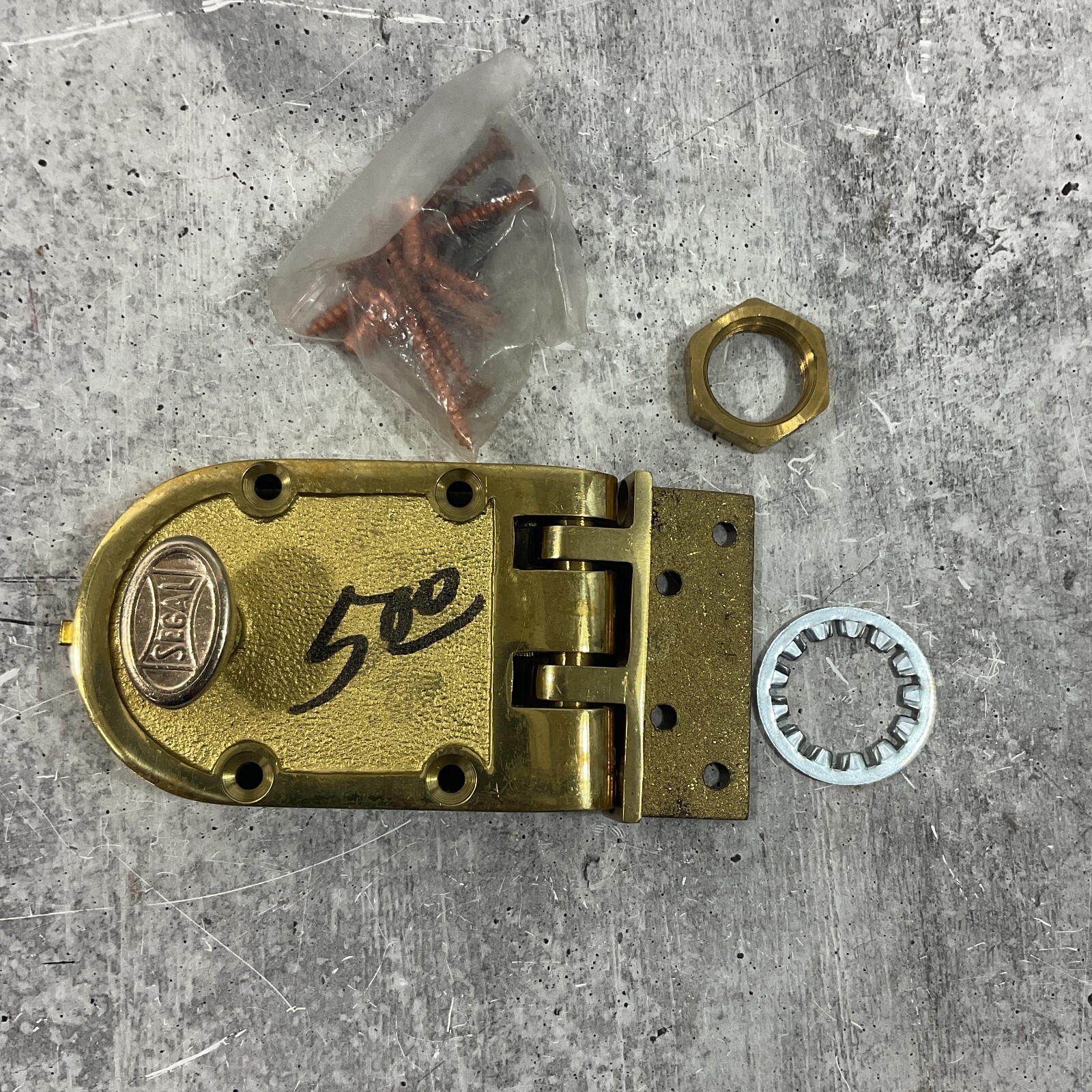 Vintage Segal Deadbolt Door Lock Brass Segalock USA Works Tested