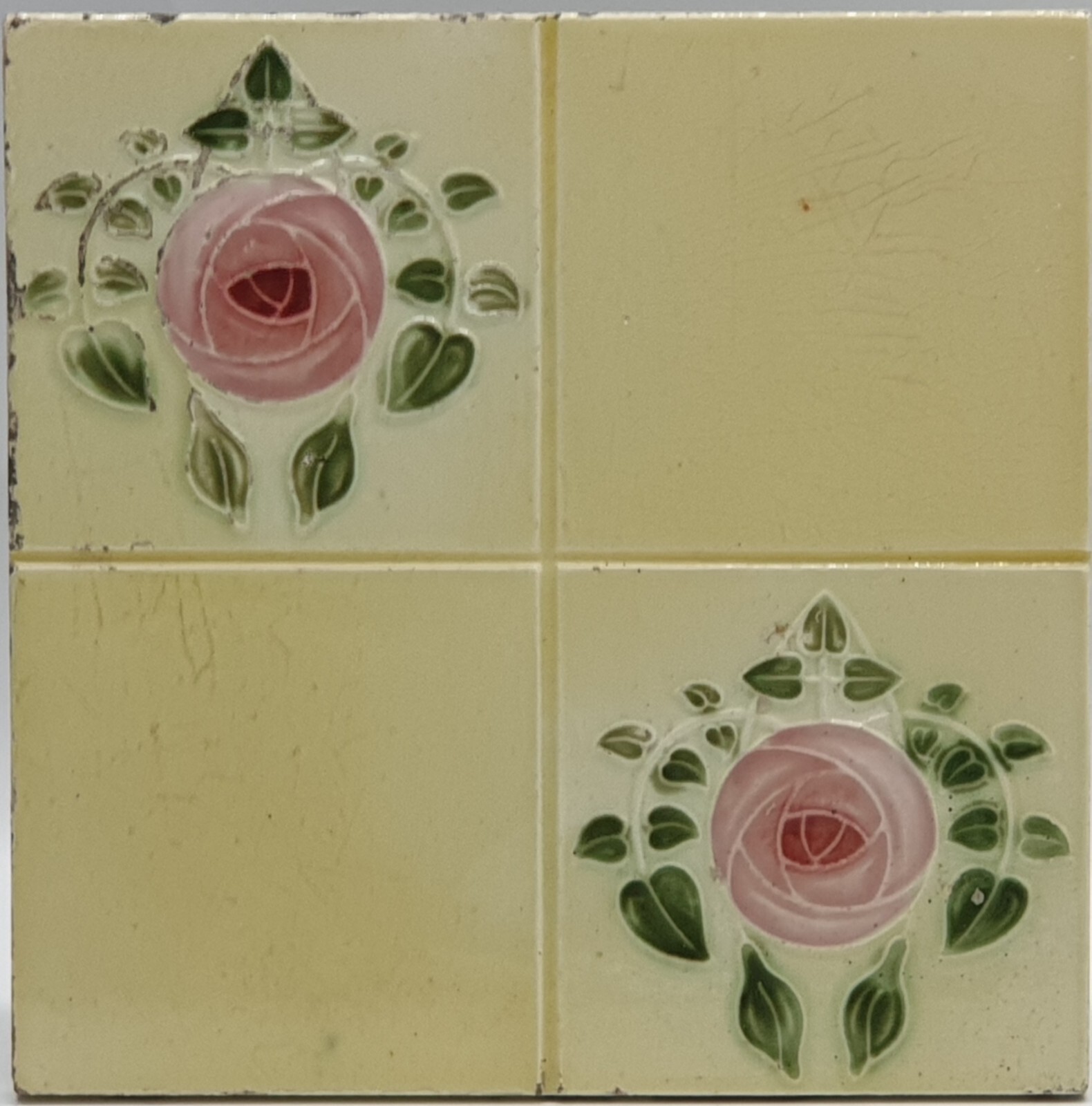 Art Nouveau Fireplace Tile Quartered Mackintosh Majolica Minton Hollins C1900 A4