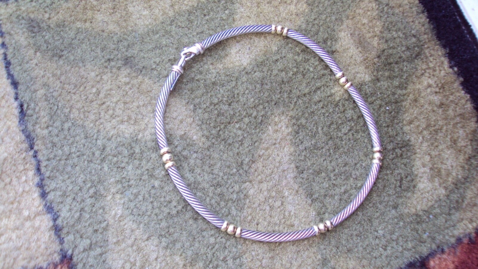 David Yurman Designer Sterling Silver & 14k Gold Choker Necklace: High Fashion,