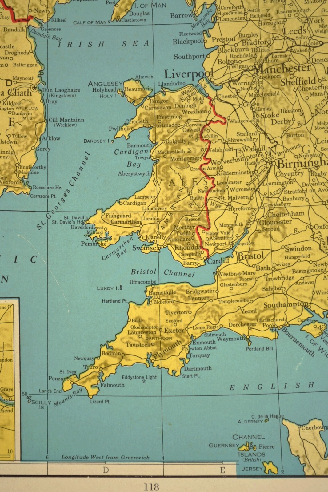 1947 Vintage BRITISH ISLES Map Great Britain Wall Art Ireland United Kingdom