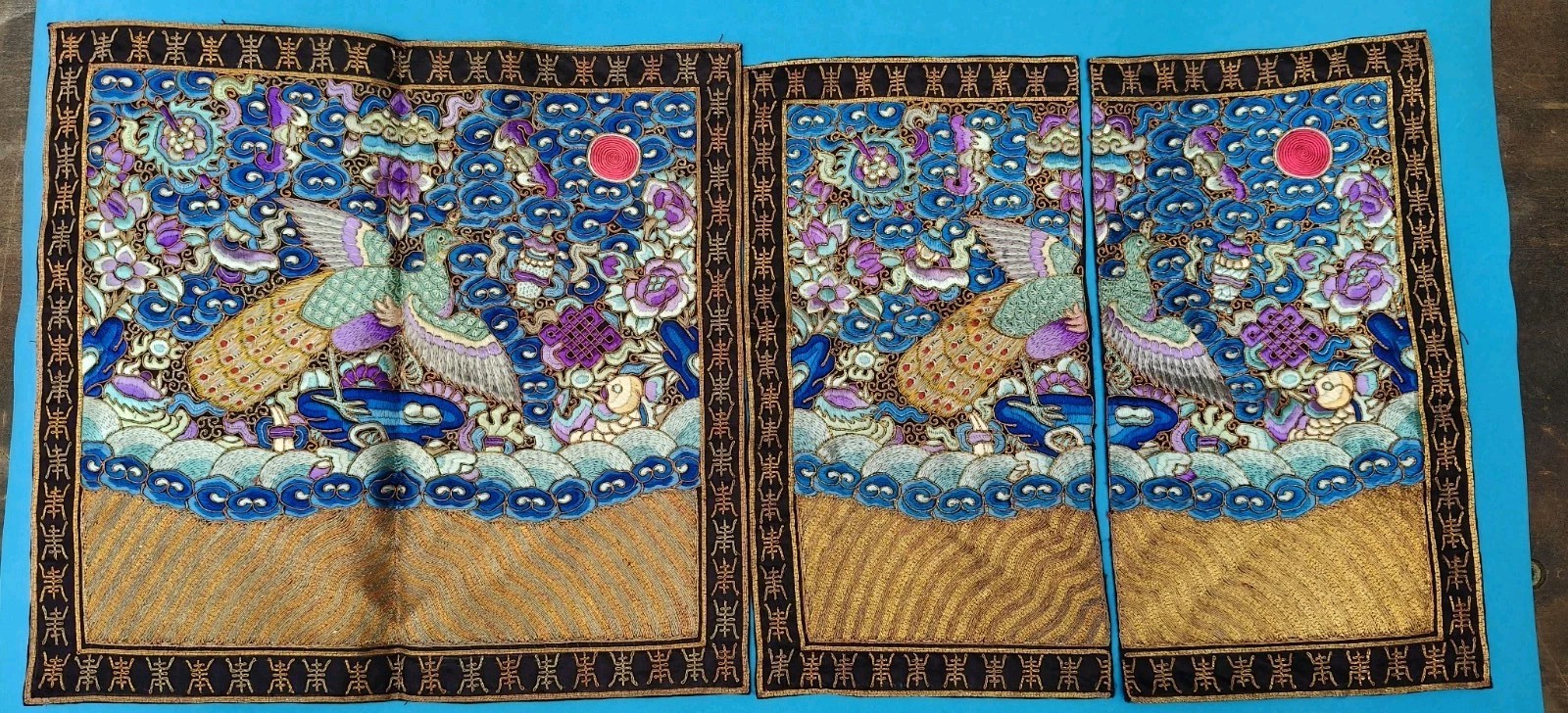 Silk Embroidery Gauze civil Rank Badge Buzi 19th Century