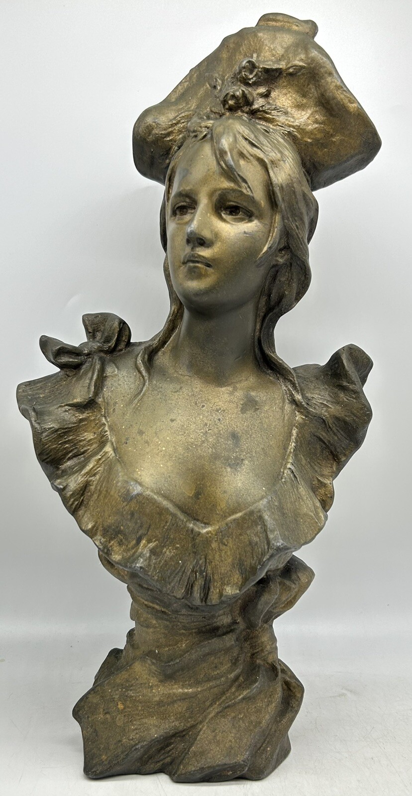 Victorian Woman Bust, Pablo Rigual, M&R Paris, France, late 1800s to early 1900s