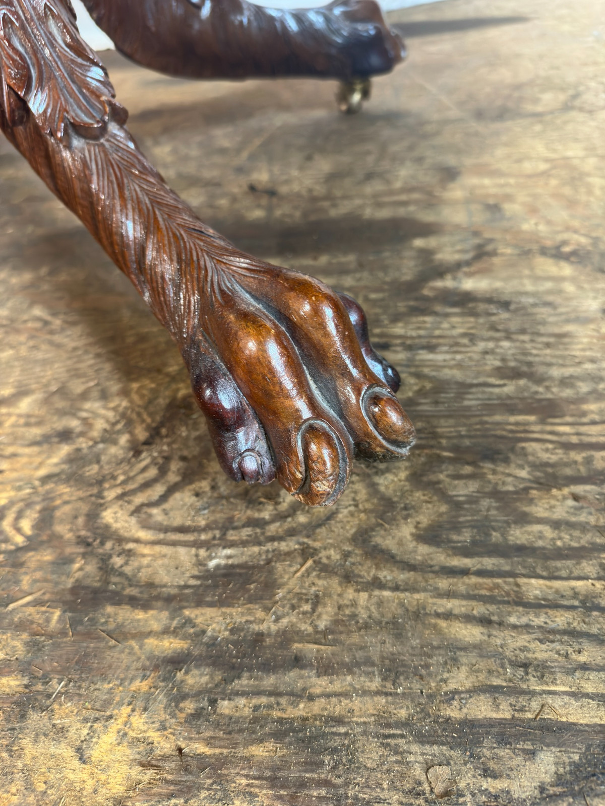 Antique empire DINING carved table Philadelphia hairy paw feet 1820 classical