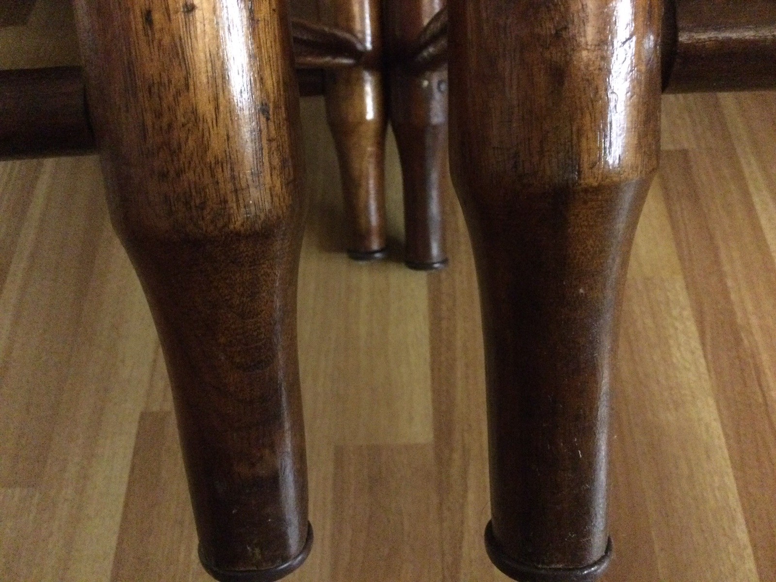 Vintage Lot Of 3 Ladder Back Chairs, Wood, Woven Rush Seats, Unbranded.