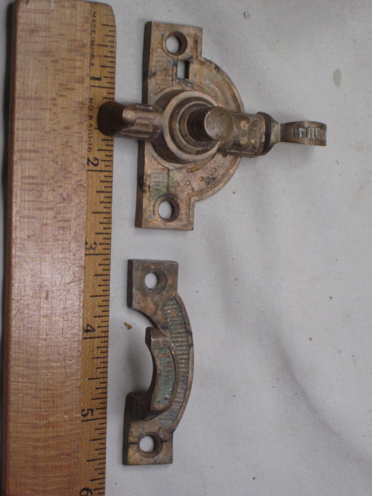 antique window sash locks lock & keeper lot detailed Victorian hardware set