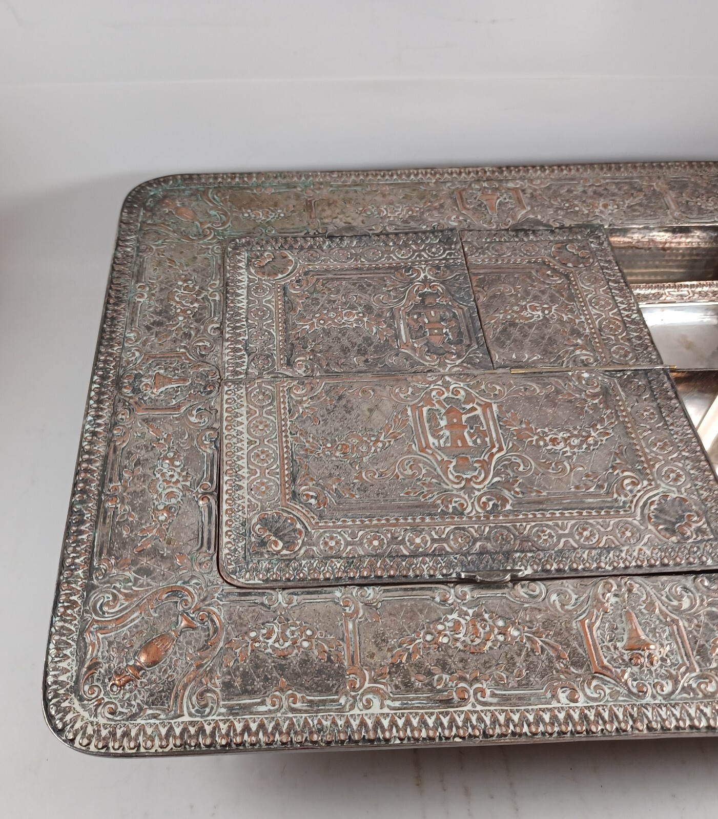 Antique 19th C 8pc Silverplate Smoking Set E.G Webster & Son Lighthouse-Ashtrays